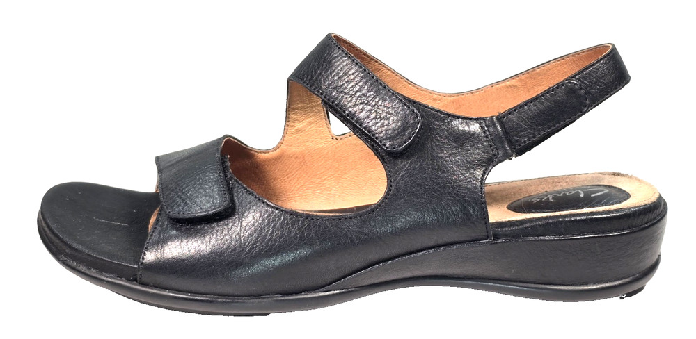 Clarks Artisan Collection Sarasota Sandals Women's Size 11M Black Leather 74016